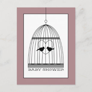 Vintage Heart Birdcage Baby Shower Invitation