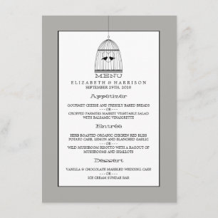 Vintage Heart Birdcage Wedding Menu