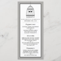 Vintage Heart Birdcage Wedding Menu