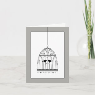 Vintage Heart Birdcage Wedding Thank You Card