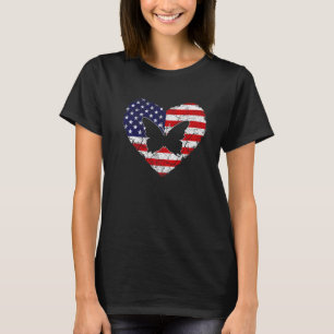 Vintage Heart Butterfly Animal Retro Us American F T-Shirt