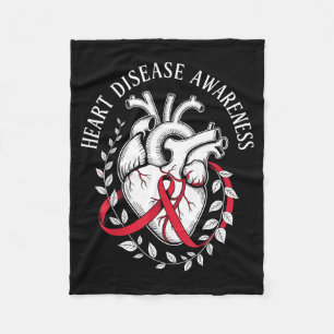 Vintage Heart Disease Awareness Heart Recovery Men Fleece Blanket