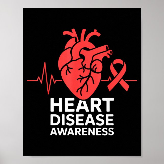 Vintage Heart Disease Awareness Heart Recovery Men Poster (Front)