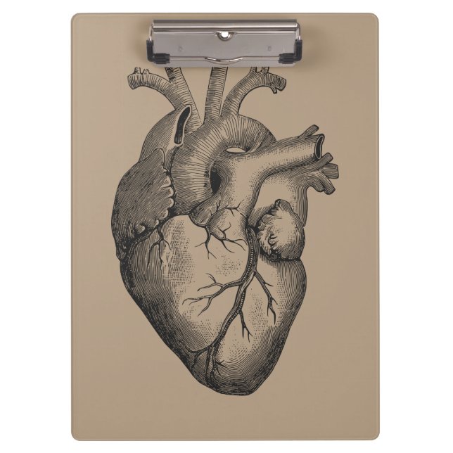 Vintage Heart Illustration Clipboard (Front)