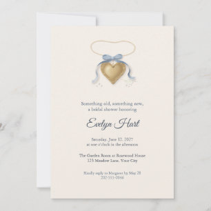 Vintage Heart Locket Bridal Shower Invitation