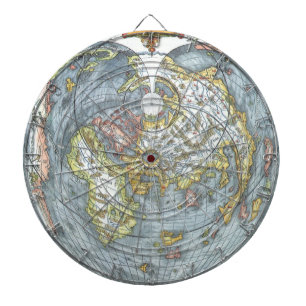 Vintage Heart Shaped Antique World Map Peter Apian Dartboard