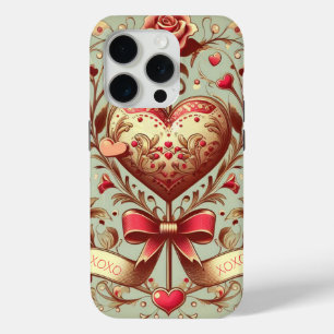Vintage Heart Valentine's day xoxo  iPhone 15 Pro Case