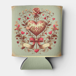 Vintage Heart Valentine's day xoxo Cooler
