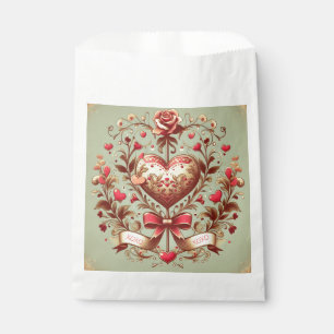 Vintage Heart Valentine's day xoxo Favour Bags