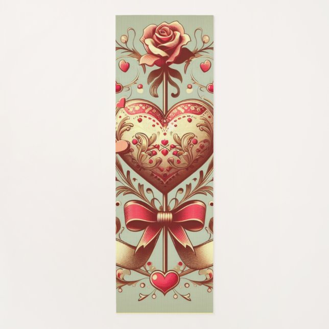 Vintage Heart Valentine's day xoxo  Yoga Mat (Front)
