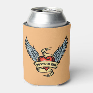 Vintage Heart With Wings, Love Gives You Wings Can Cooler
