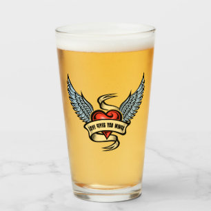 Vintage Heart With Wings, Love Gives You Wings Glass