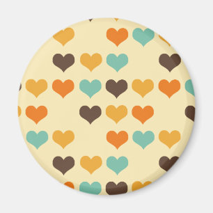 Vintage Hearts Colours Magnet