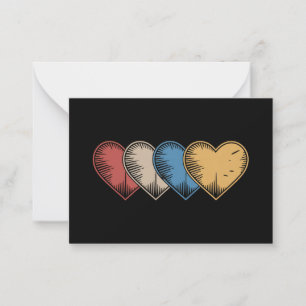 Vintage Hearts Cool Retro Valentines Day Gift  Card