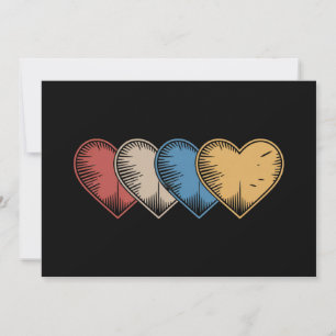 Vintage Hearts Cool Retro Valentines Day Gift  Holiday Card