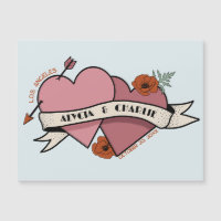 Vintage Hearts magnetic invitation wedding