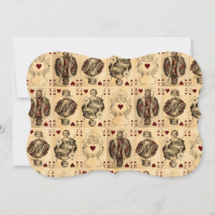 Vintage Hearts Playing Cards Queen King Jack Ace