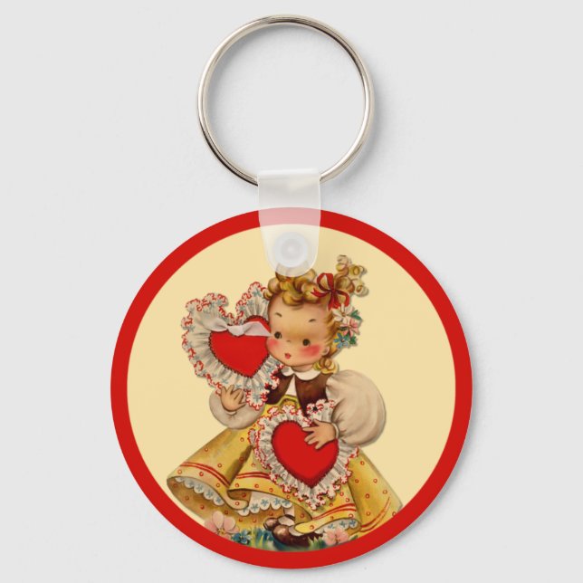 Vintage Hearts Sweetheart Key Ring (Front)