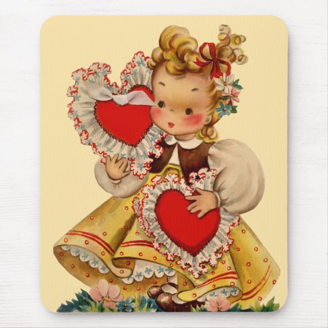 Vintage Hearts Sweetheart Mouse Pad (Front)