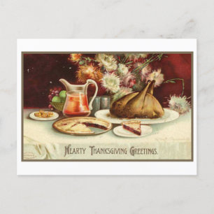 Vintage Hearty Thanksgiving Greetings Holiday Post