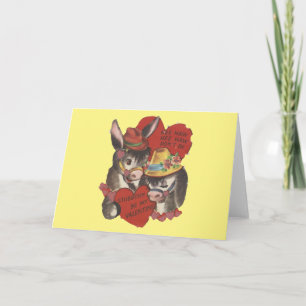Vintage Hee Haw Donkey Valentine Holiday Card