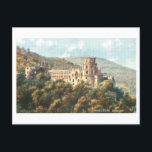 Vintage Heidelberg Castle  Postcard<br><div class="desc">This postcard is a reproduction of a vintage travel postcard showing the castle (schloss) in Heidelberg.</div>