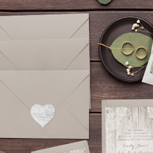 Vintage Heirloom Lace Barn Wood Save the Date Seal