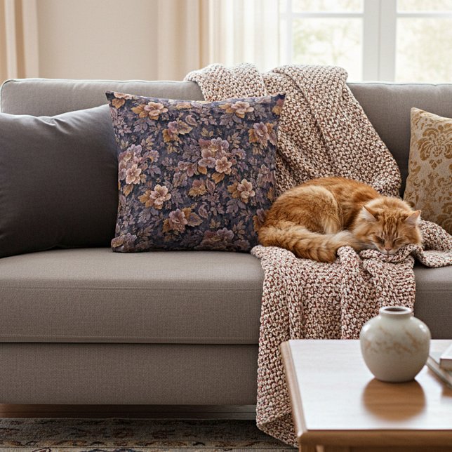 Vintage Heirloom Petals purple floral Cushion (Creator Uploaded)