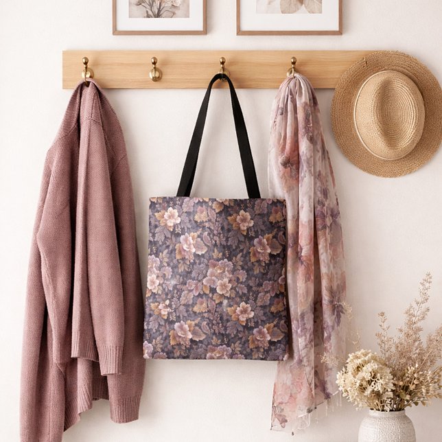 Vintage Heirloom Petals purple floral Tote Bag (Creator Uploaded)