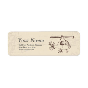 vintage, Helicopter return address stickers