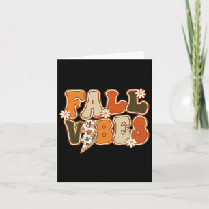 Vintage Hello Fall Floral Groovy Fall Vibes Autumn Card