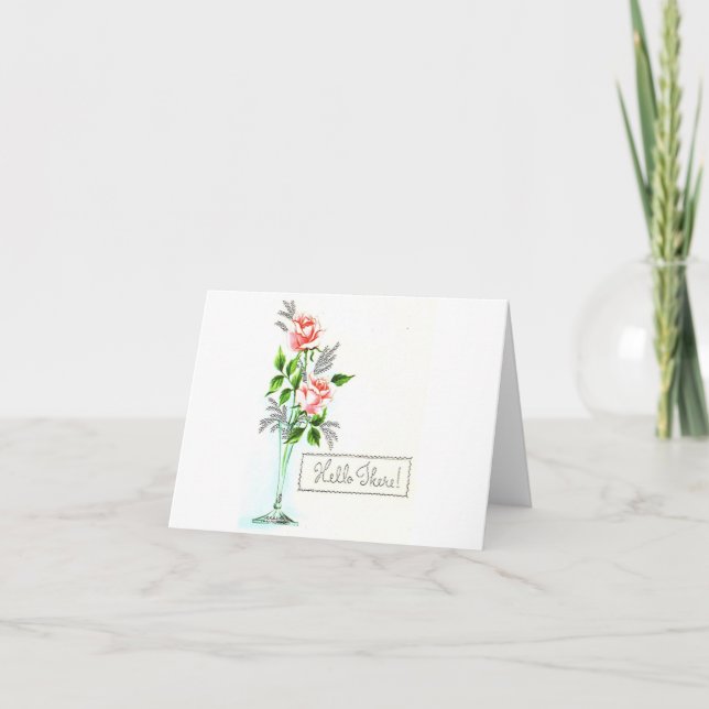 Vintage Hello Roses Card (Front)