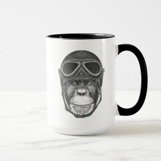 Vintage Helmet Chimpanzee Mug (Right)