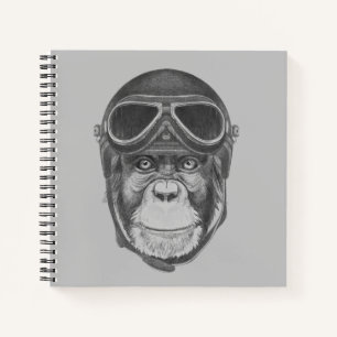 Vintage Helmet Chimpanzee Notebook