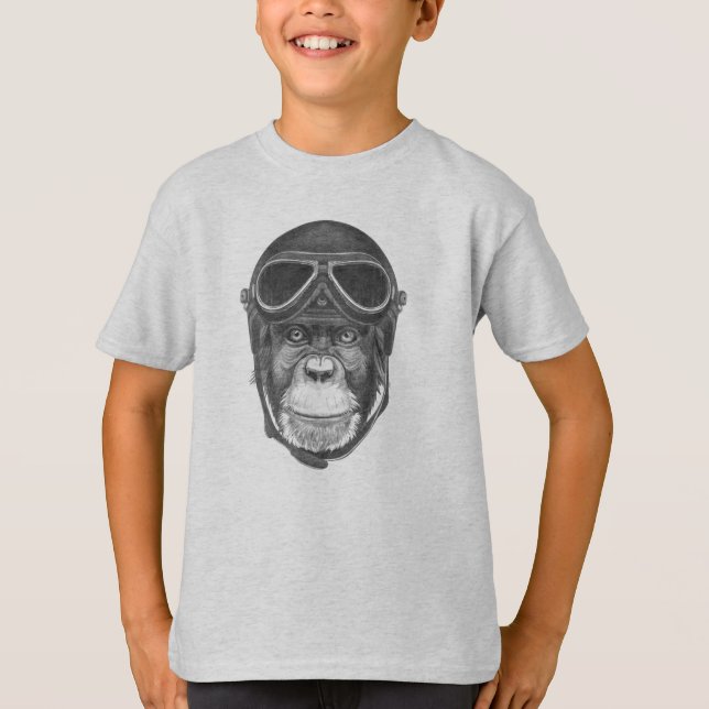 Vintage Helmet Chimpanzee T-Shirt (Front)