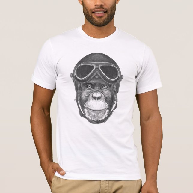 Vintage Helmet Chimpanzee T-Shirt (Front)