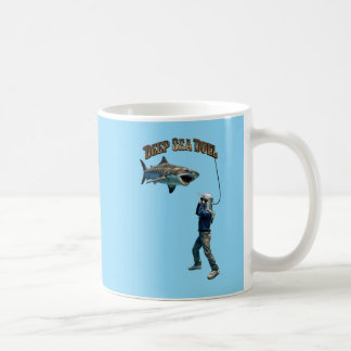 Vintage Helmet Diver Fighting a Tiger Shark URM Coffee Mug