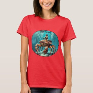 Vintage Helmet Diver Riding a Giant Crab URM T-Shirt
