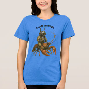 Vintage Helmet Diver Riding a Giant Crayfish URM Tri-Blend Shirt
