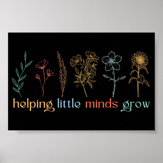 Vintage Helping Little Minds Grow Poster (Front)