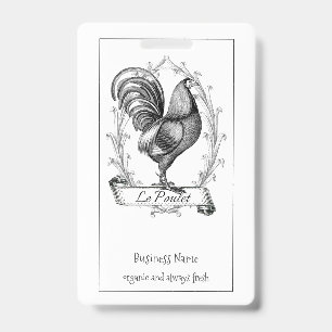 Vintage Hen Chicken Poultry Farm Badge ID Badge