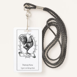 Vintage Hen Chicken Poultry Farm Badge ID Badge