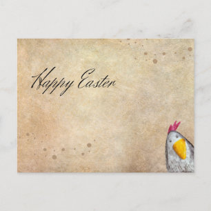 Vintage Hen Happy Easter Postcard