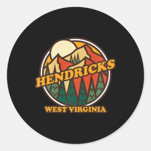Vintage Hendricks West Virginia Mountain Hiking So Classic Round Sticker
