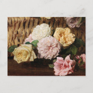 Vintage Henri Latour Basket of Roses Postcard