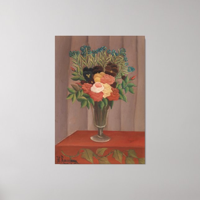 Vintage Henri Rousseau Bouquet of Flowers Canvas Print (Front)