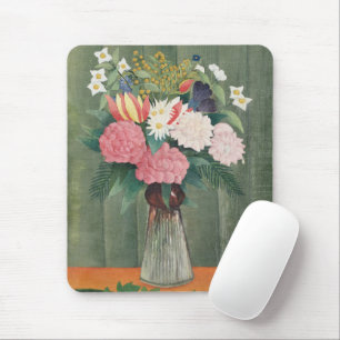 Vintage Henri Rousseau Pink Floral Still Life Mouse Pad