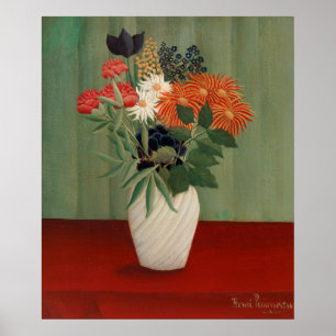 Vintage Henri Rousseau Sage Green Floral Art Print