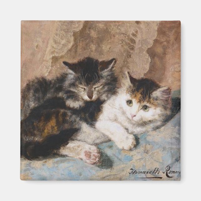 Vintage Henriette Ronner-Knip Best of Friends Magnet (Front)