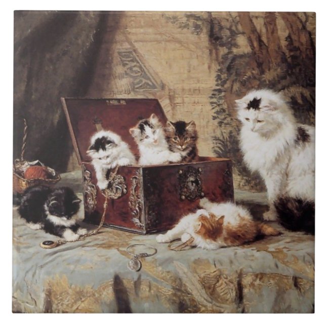 Vintage Henriette Ronner-Knip Fond of Jewellery Tile (Front)